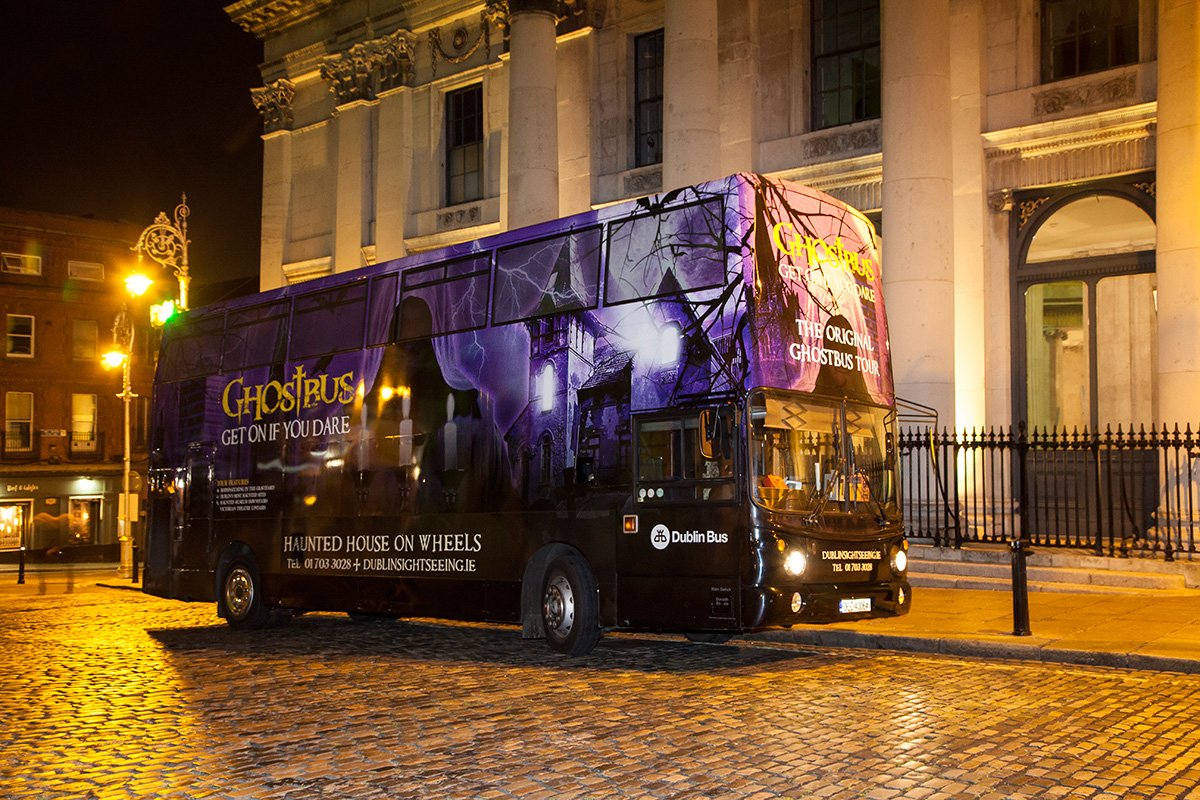 Ghostbus outside city hall